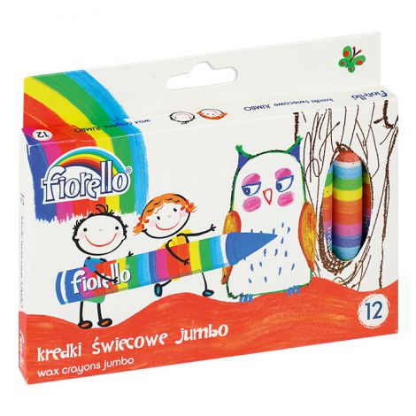 Kredki świecowe Fiorello Jumbo, 12 kolorów