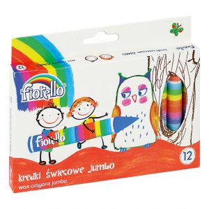 Kredki świecowe Fiorello Jumbo, 12 kolorów