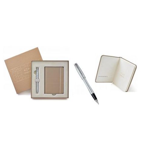 Zestaw Parker Urban Duo, Pióro wieczne + Notes, Srebrne