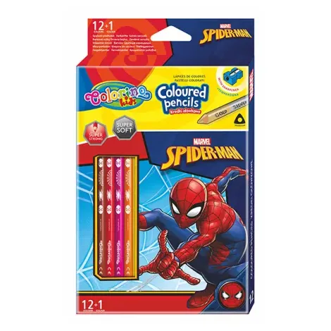 Kredki ołówkowe Colorino Disney Spiderman trójkątne, 13kol