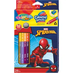 Kredki ołówkowe Colorino Disney dwustronne Spiderman Marvel, 24kol