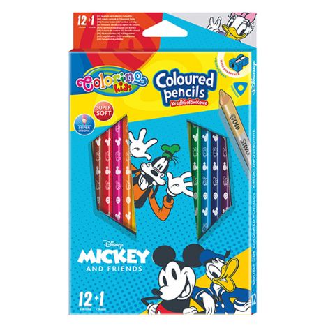 Kredki ołówkowe Colorino Disney Myszka Miki trójkątne, 13kol