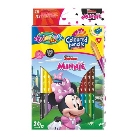 Kredki ołówkowe Colorino Disney dwustronne Myszka Minnie, 24kol