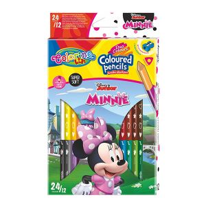 Kredki ołówkowe Colorino Disney dwustronne Myszka Minnie, 24kol