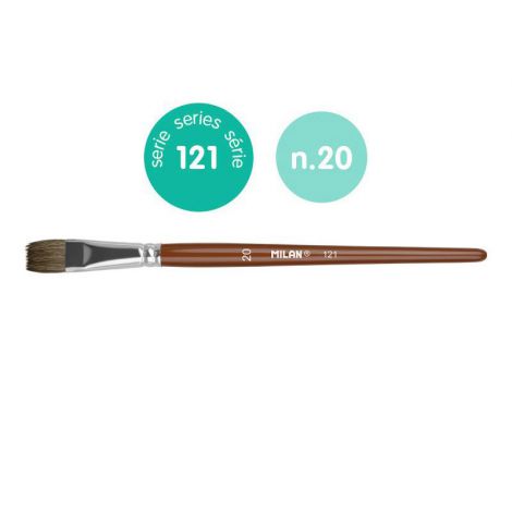 Pędzel Milan płaski z włosia koziego, seria 121 nr 20