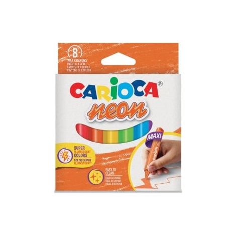 Kredki świecowe Carioca Maxi Neon, 8kol