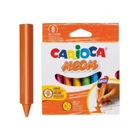 Kredki świecowe Carioca Maxi Neon, 8kol - 2