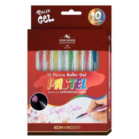 Długopisy żelowe Koh-i-Noor Pastel, 10kol