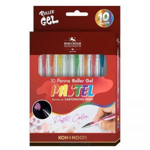 Długopisy żelowe Koh-i-Noor Pastel, 10kol