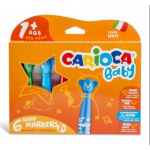 Pisaki dla dzieci Carioca Baby Misiaki Trójkątne, 6 kolorów