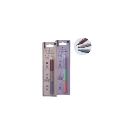 Pisak + zakreślacz + cienkopis 3w1 Interdruk Academy, Multiliner Mix