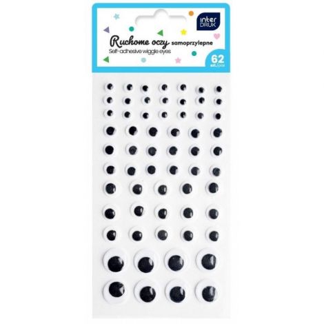 Samoprzylepne oczy ruchome Interdruk 62szt