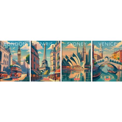 Brulion Herlitz Retro City B5/160 kratka