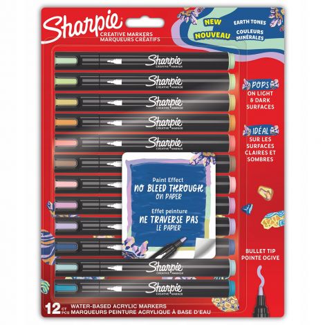 Markery akrylowe Sharpie, 12kolorów