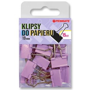 Klip Penmate 19mm 15szt, Fioletowy