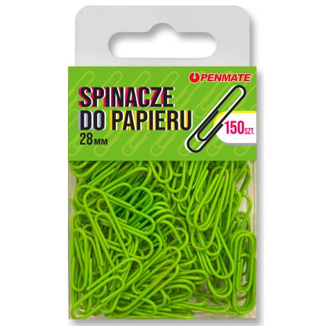 Spinacze Penmate Zielone 28mm, 150szt