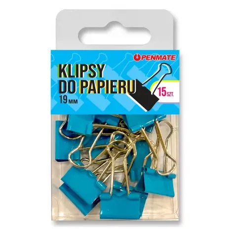 Klip Penmate 19mm 15szt, Niebieski