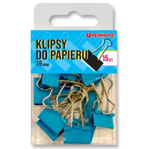 Klip Penmate 19mm 15szt, Niebieski