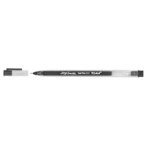 Długopis żelowy Toma Long Line 0.5mm, Czarny