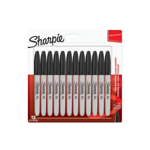 Markery permanentne Sharpie Fine, 12szt Czarne