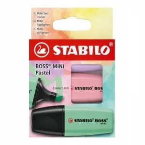 Zakreślacze Stabilo Boss Mini Pastel, 3 kolory