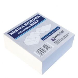 Kostka Papierowa Wektor Biała 85x85x35mm, Nieklejona