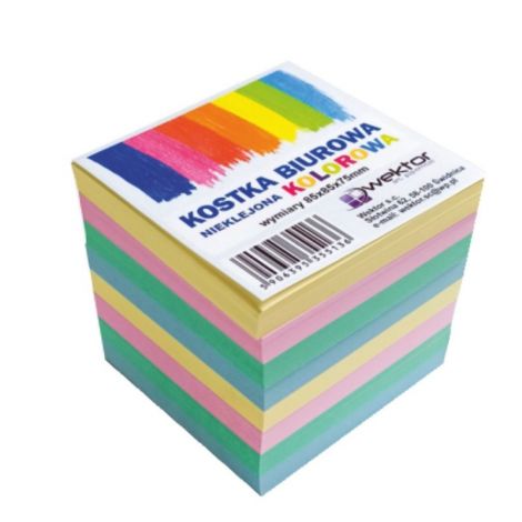 Kostka Papierowa Wektor Kolorowa 85x85x70mm, Klejona