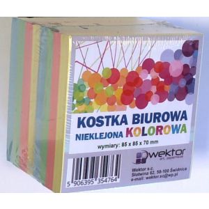 Kostka Papierowa Wektor Kolorowa 85x85x70mm, Nieklejona