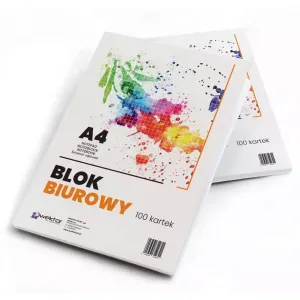 Blok biurowy Wektor A4/100ark/70g, kratka