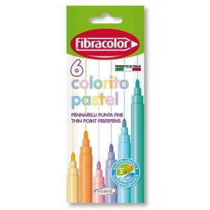 Pisaki Fibracolor Colorito, 12 kolorów Pastelowe