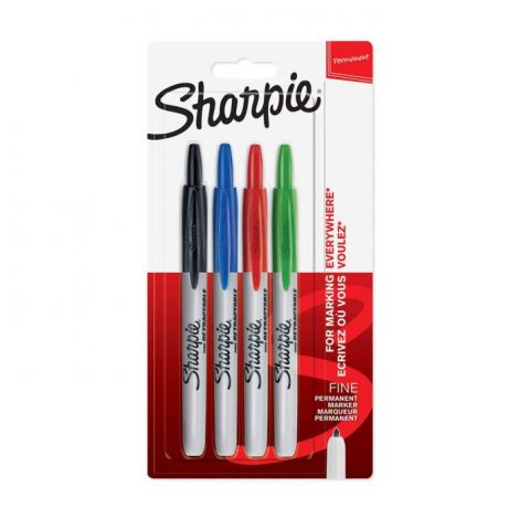 Marker permanentny automatyczny Sharpie 1.0mm, 4 kolory