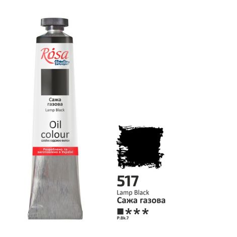 Farba olejna Rosa 45ml, Lamp Black nr 517