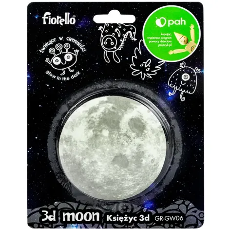 Naklejka fluorescencyjna 3D Księżyc