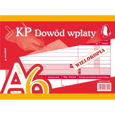 Druk Papirus Dowód Wpłaty KP A6/60
