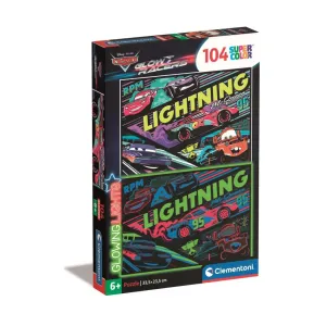 Puzzle Clementoni 104el Glowing Cars Glow Racers McQueen Super Kolor