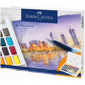 Farby akwarelowe Faber-Castell Creative Studio w kostkach, 36 kolorów