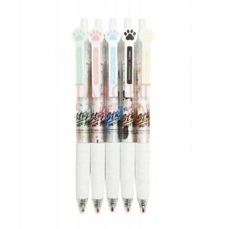 Długopis żelowy automatyczny M&G Cats 0.5mm, czarny