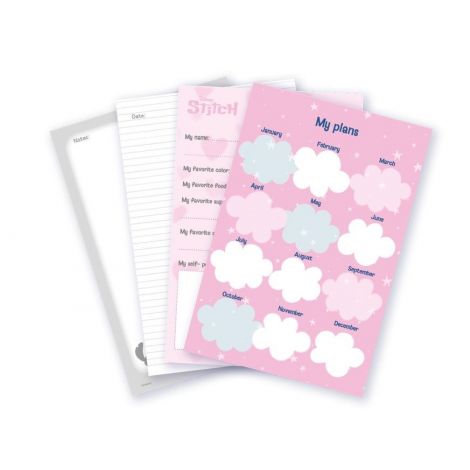 Notes na zapięcie Stitch Blue Fluffy A5/80 - 2