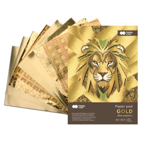 Blok z motywami Happy Color Gold A4/10ark/150-230g - 2