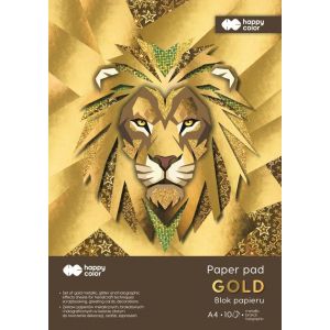 Blok z motywami Happy Color Gold A4/10ark/150-230g