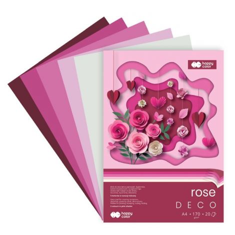 Blok Happy Color Deco Rose A4/20ark/170g 5 kolorów - 2