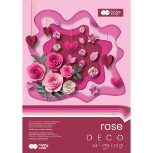 Blok Happy Color Deco Rose A4/20ark/170g 5 kolorów