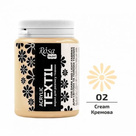 Farba do tkanin Koh-I-Noor Rosa 80ml Kremowa/Cream 02