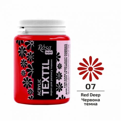 Farba do tkanin Koh-I-Noor Rosa 80ml Czerwona/Red Deep 07