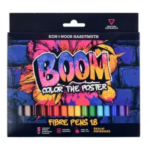 Zestaw pisaków w kartoniku BOOM Color the Poster, 18 kolorów