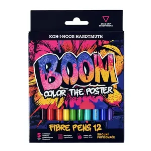 Zestaw pisaków w kartoniku BOOM Color the Poster, 12 kolorów