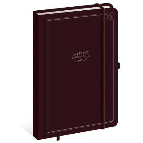 2026/2027 Kalendarz Nauczyciela Interdruk tygodniowy A5, Burgundy