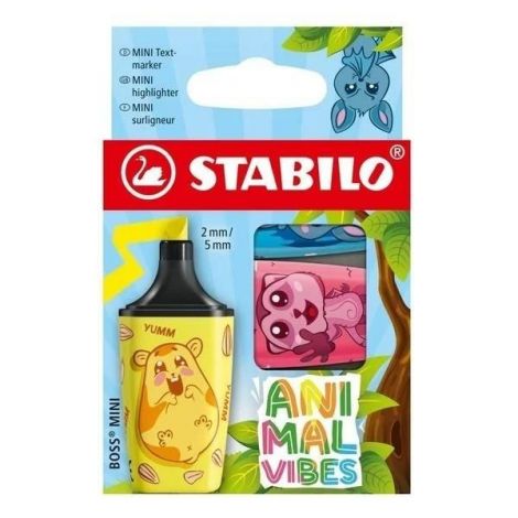 Zestaw zakreślaczy Stabilo Boss Mini, 3 kolory Animal Vibes