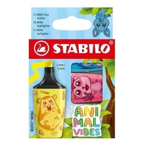 Zestaw zakreślaczy Stabilo Boss Mini, 3 kolory Animal Vibes