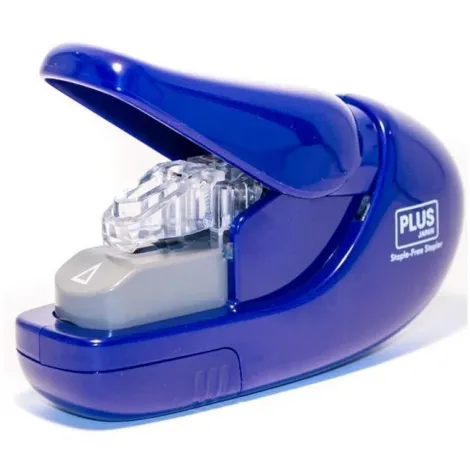 Zszywacz Pentel Plus, bezzszywkowy, niebieski